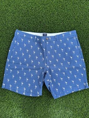 J. Crew Blue Flamingo Print Flat Front Men’s Shorts